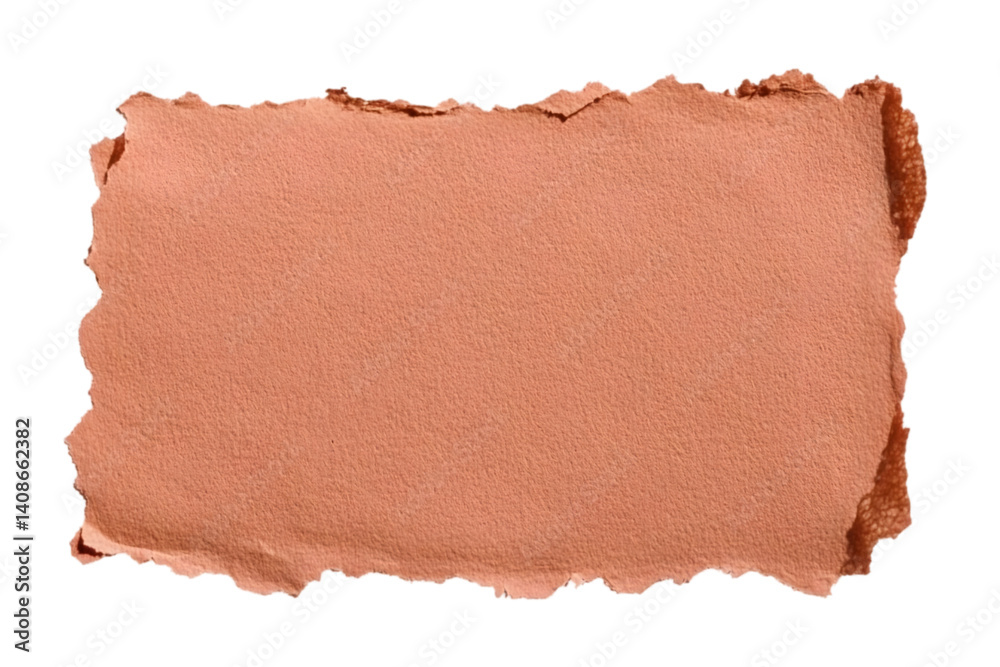 Isolated Brown Torn Paper Texture on Transparent Background
