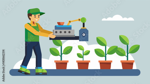 By reducing the need for manual labor robotic seedling transplanters also contribute to lower production costs for farmers making their use a highly sustainable choice for. Vector illustration