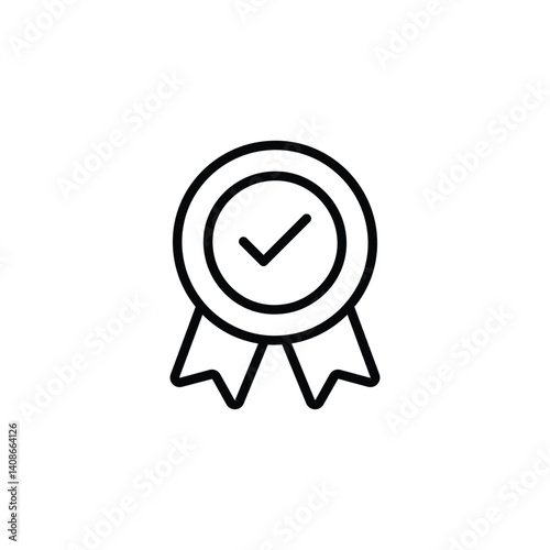 Approved or certification medal icon vector