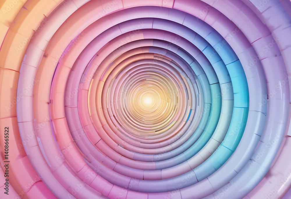 Obraz premium A series of concentric circles expanding outward, each filled with a gradient of colors transitioning smoothly