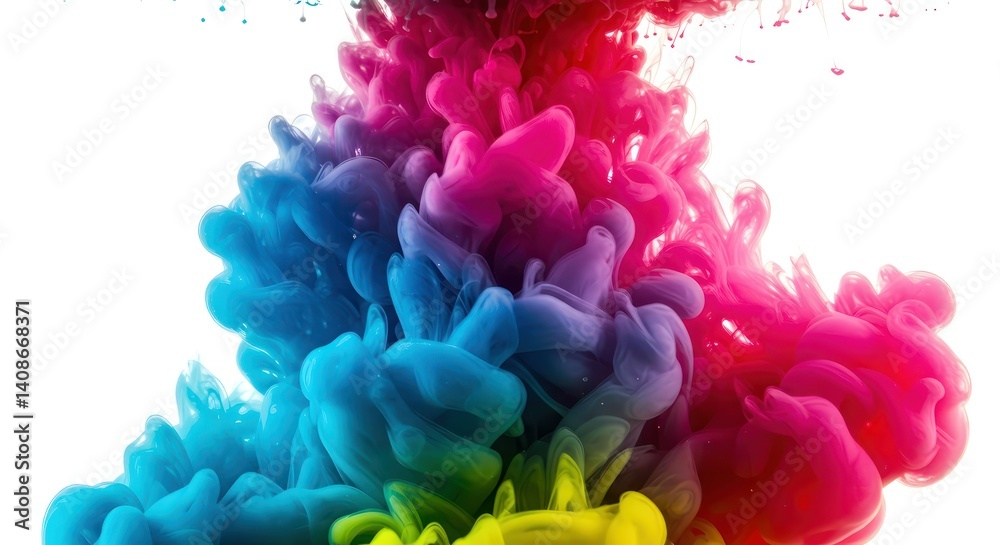 Obraz premium Colorful Ink Swirl with Abstract Art.