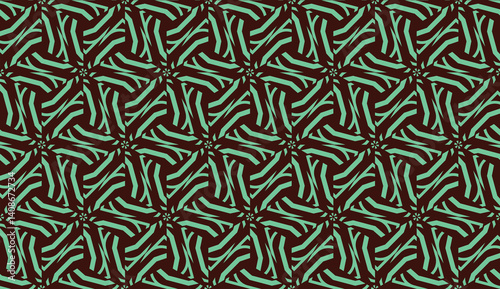 Modern pattern with curved line. Triangles, line, geometric elements. Vector illustration. Design for flyer, wallpaper, presentation, paper. Green colored