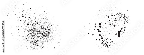 Realistic decorative black color vector blood paint ink splatter dirty stain background