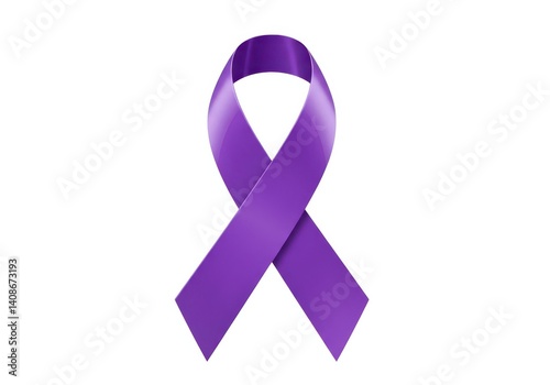 Purple ribbon awareness symbol for epilepsy and alzheimer isolated on background