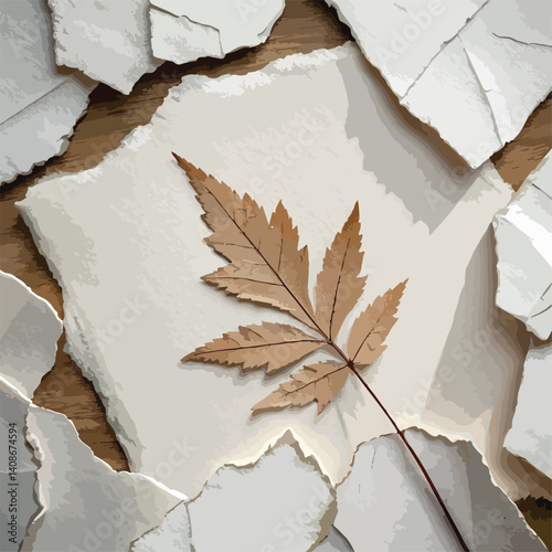  small  torn pieces of paper on white background