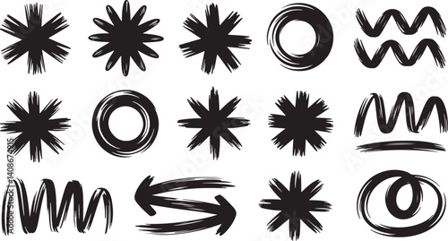 Crisp White Line Art and Clip Art for Versatile Design Needs