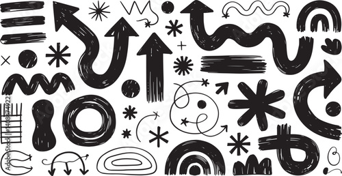 Minimalist White Line Art Graphics for Modern Design Projects