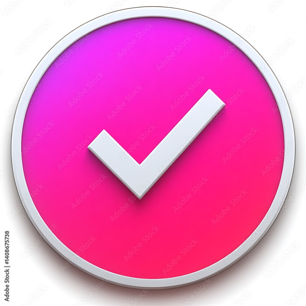 Pink Checkmark Button Pink Checkmark Button