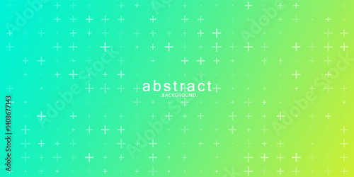Math Symbol Pattern Plus Green Gradient. Math Design Elements Background. Medical Technology Background. Vector Illustration.