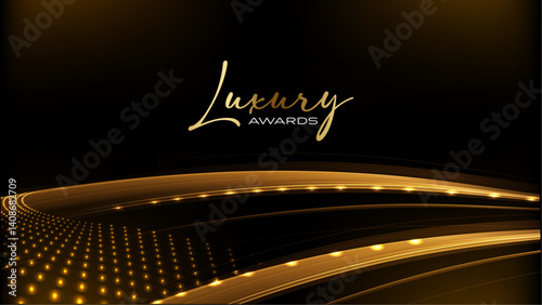 Black and Gold path Premium Background. Creative Flyer Premium Luxury Template. Cool Anniversary Card. Grand Celebration Banner for Wedding and Engagement. . Event Conference Post.