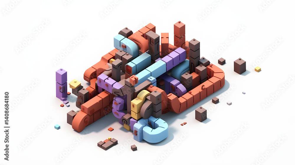 Iron Pipe isometric 3D Iron Pipe isometric 3D
