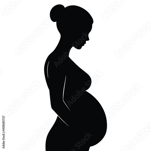 Expectant Mother Silhouette, Transparent PNG, Prenatal Health, Woman Figure