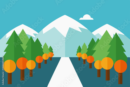 landscape with trees