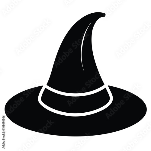 Silhouette of Witch Hat with Transparent Background, Halloween Costume Accessory