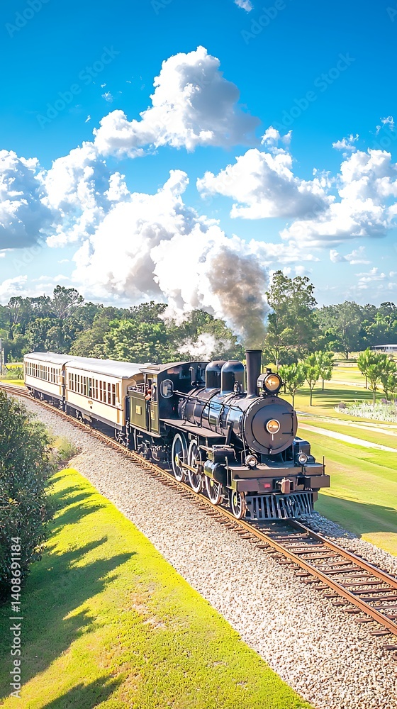 Obraz premium Steam Train Scenic View