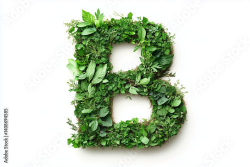 Letter B Grass filled