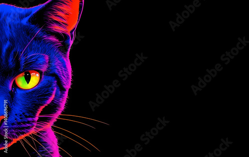 Neon Cat Art