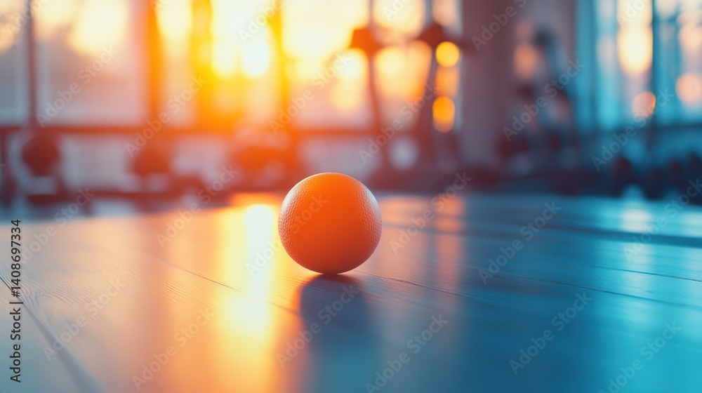 Sunrise Gym Ball: A Moment of Calm Before the Workout