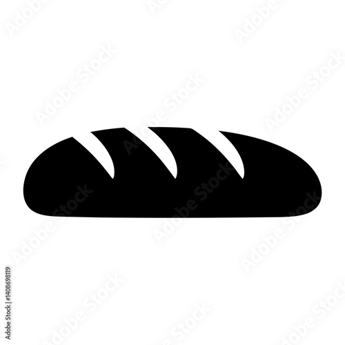 A Simple Black Silhouette Icon of a Loaf of Bread