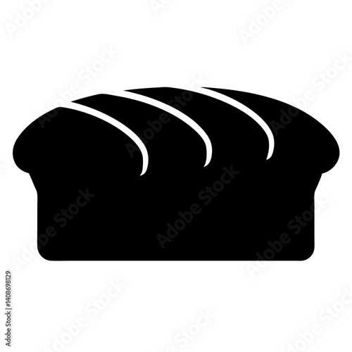 Simple Black and White Illustration of a Loaf of Bread