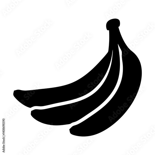 A Bunch of Black Silhouettes of Bananas on White Background