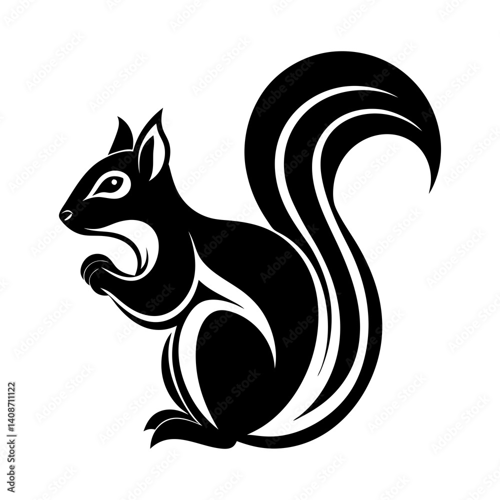 Design a creative and unique logo icon of a squirrel that incorporates the letter 'S' into the design Design a creative and unique logo icon of a squirrel that incorporates the letter 'S' into the design