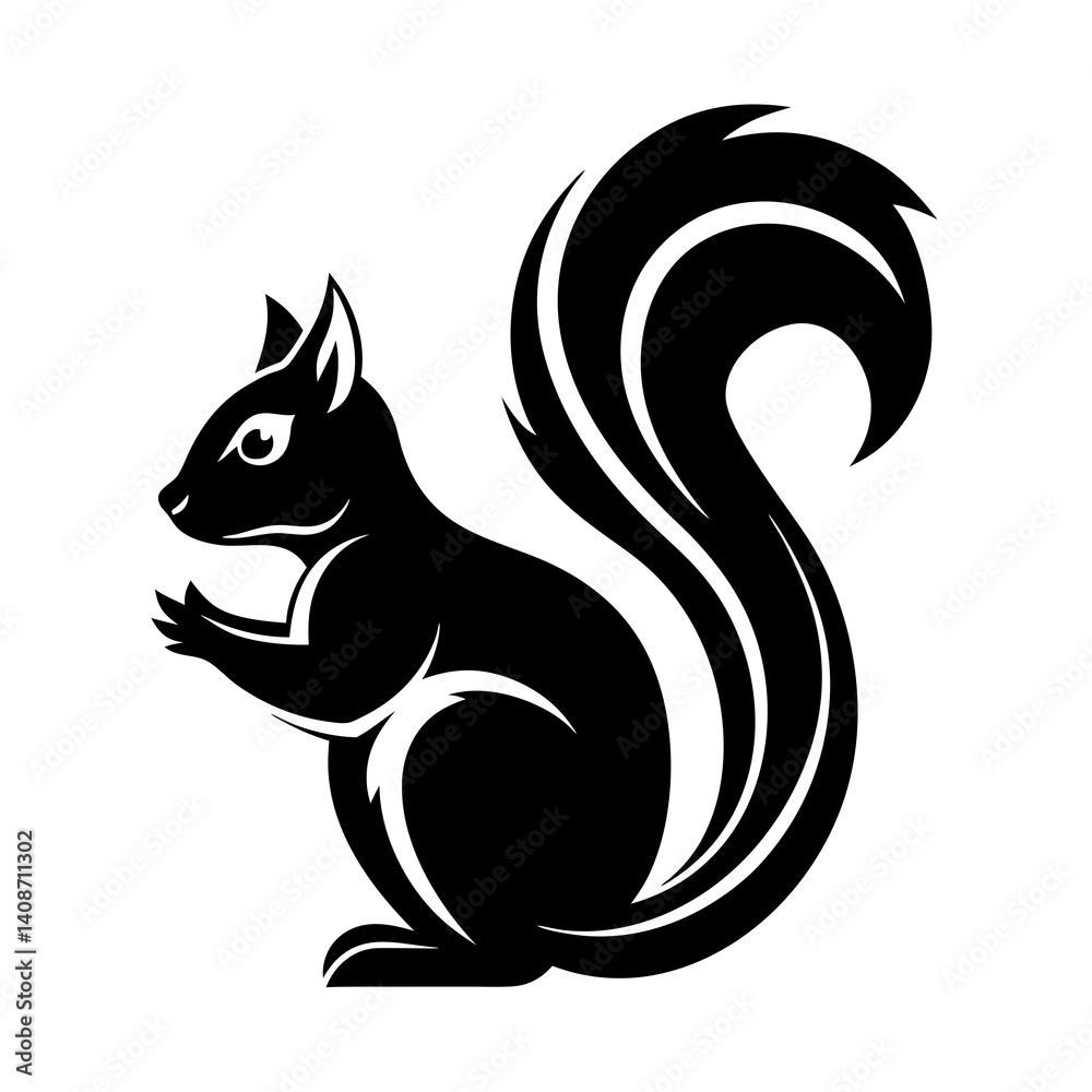 Design a creative and unique logo icon of a squirrel that incorporates the letter 'S' into the design Design a creative and unique logo icon of a squirrel that incorporates the letter 'S' into the design