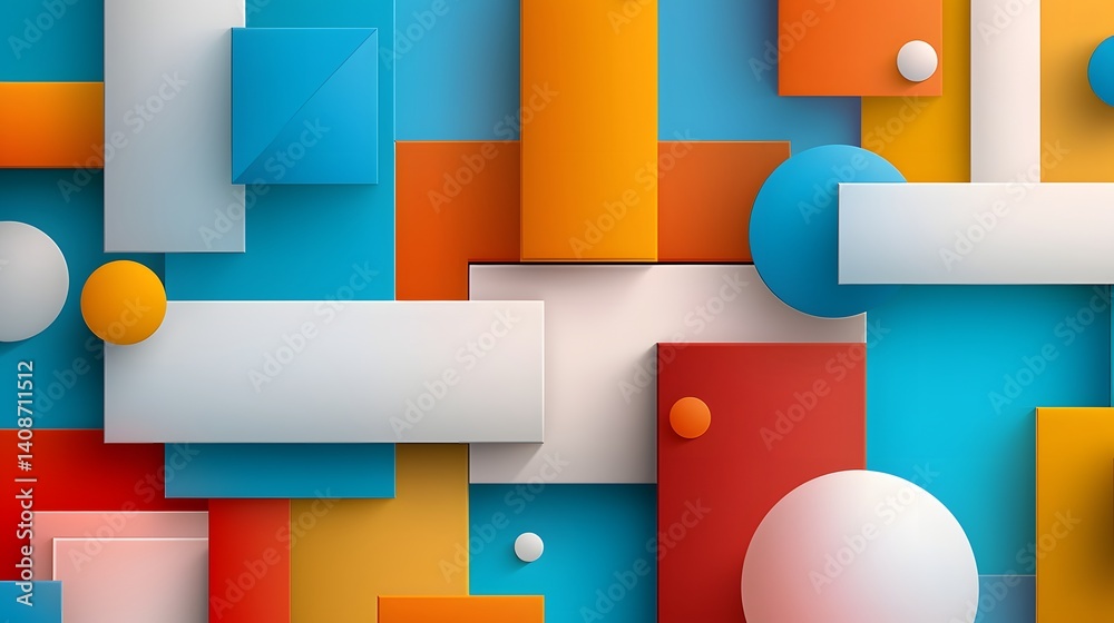 Vibrant abstract geometric pattern with shapes and colors