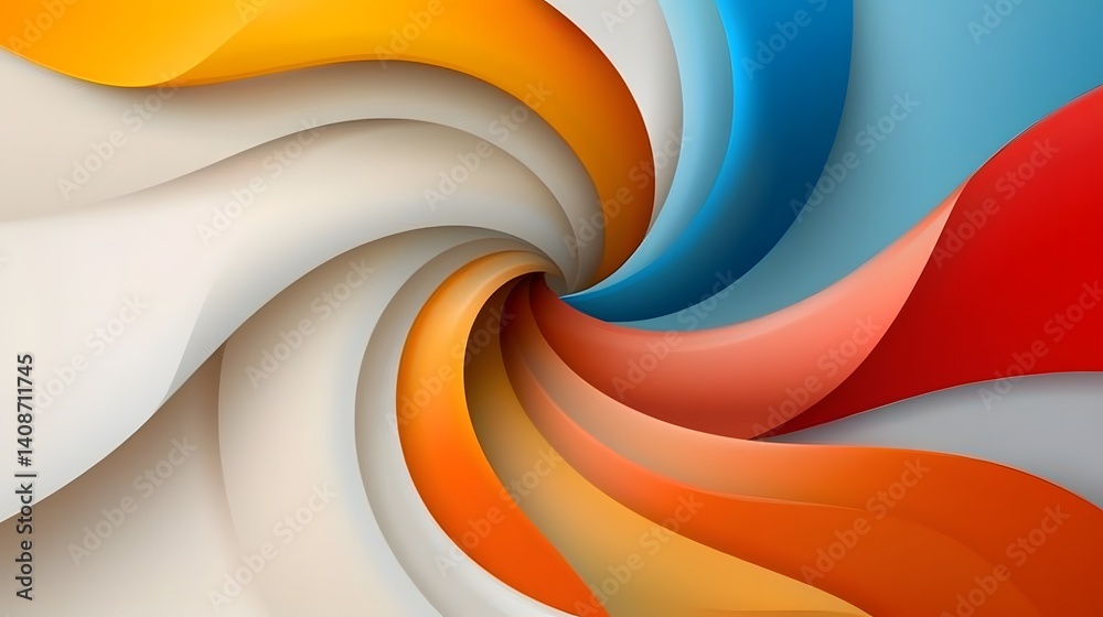 Vibrant abstract color design with fluid shapes