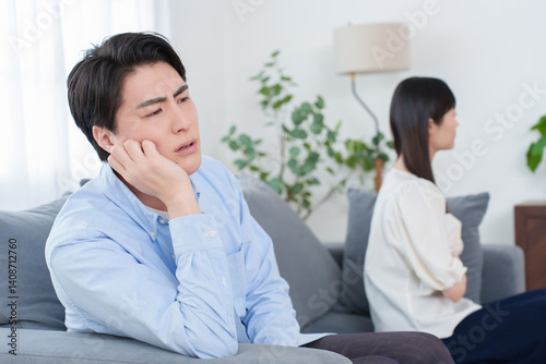 Obraz na płótnie 夫婦 カップル 喧嘩 トラブル w salonie