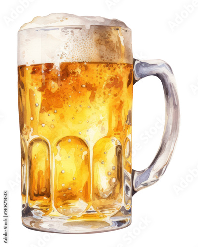 PNG Beer drink lager glass.