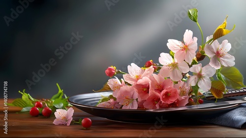 Delicate cherry blossoms in spring