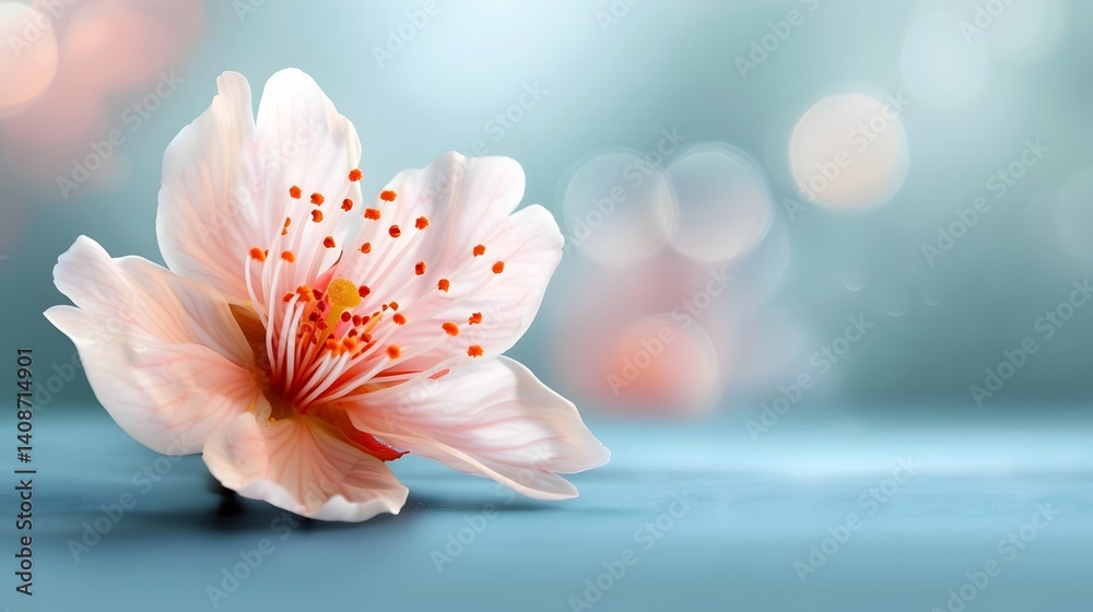 Delicate pink flower blossom in spring
