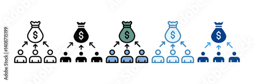 Crowdfunding  Icon Set Multiple Style Collection
