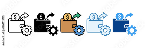 Expenditure  Icon Set Multiple Style Collection