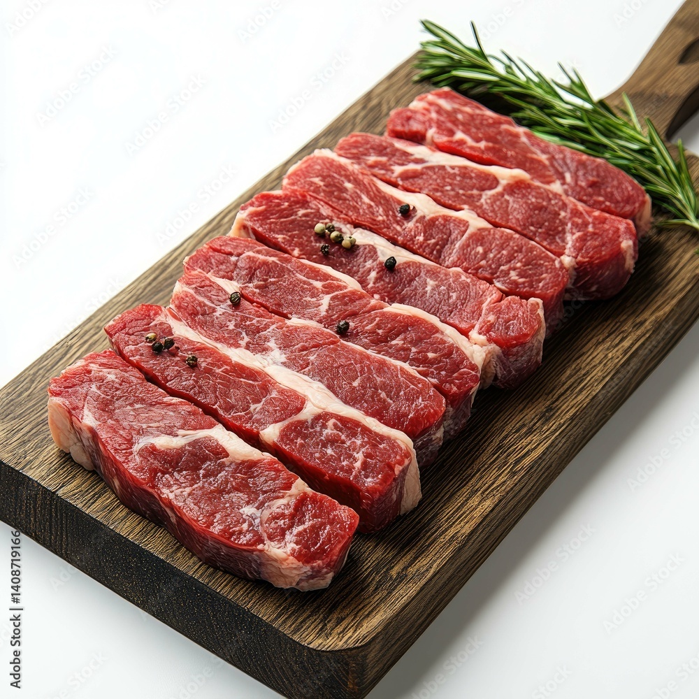 Fototapeta premium Savor the Exquisite Flavor: Premium Cuts of Raw Beef Steak, Ready for Grilling
