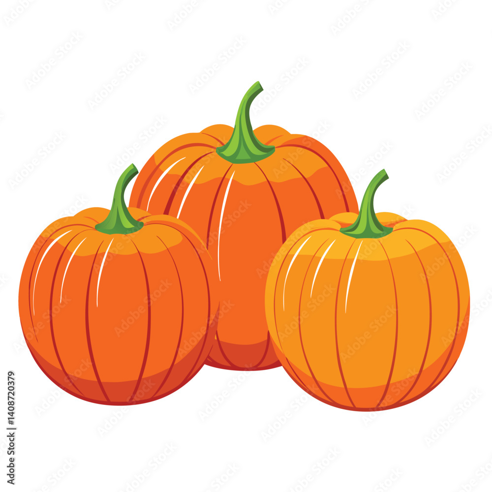Obraz premium Halloween three Pumpkin isolated on white background