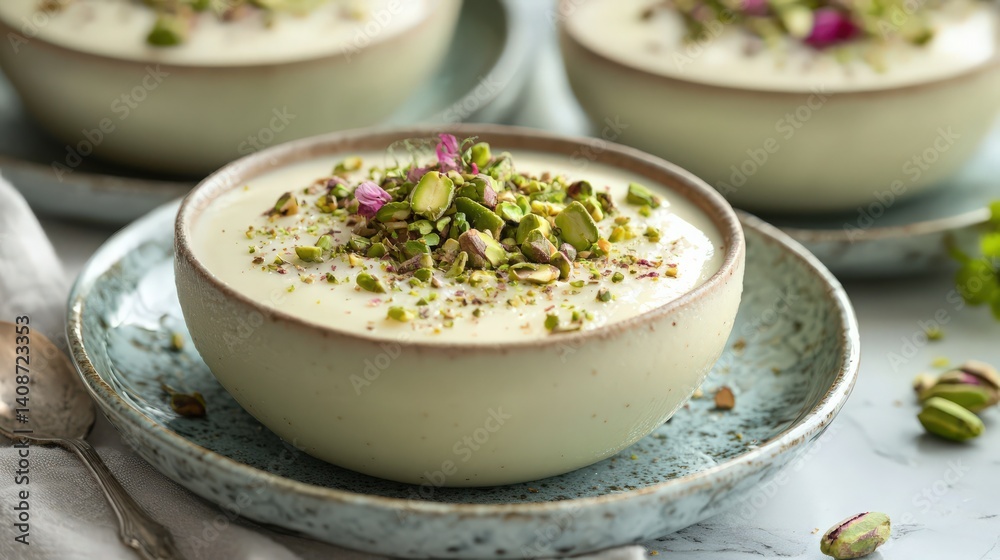 Lebanese ashta pudding with pistachio Lebanese ashta pudding with pistachio