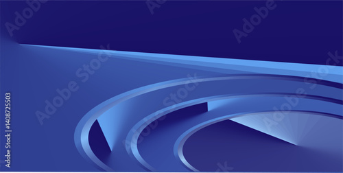 composition of empty space in blue gradations with blue curved lines as background design inspiration for graphic visual arts or decorative designs in applied arts