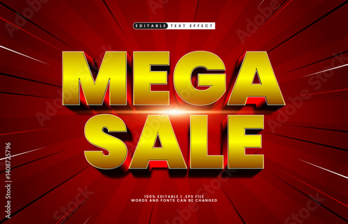 mega sale editable text effect with a sale and offer text effect