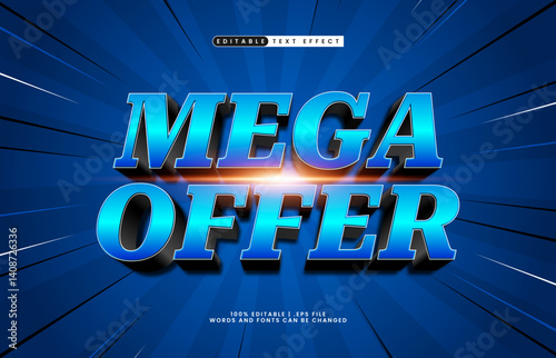 mega offer editable text effect with a sale and offer text effect