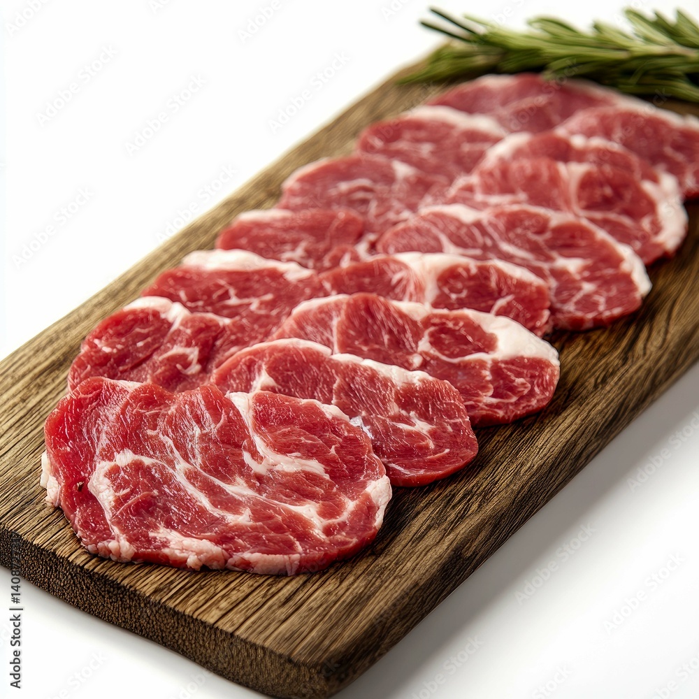 Savor the Exquisite: Succulent Slices of Raw Meat Ready for Grilling Savor the Exquisite: Succulent Slices of Raw Meat Ready for Grilling