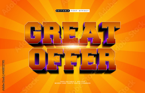 great offer editable text effect with a sale and offer text effect