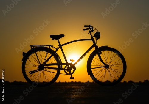 Wallpaper Mural silhouette of vintage bike at the sunset Torontodigital.ca