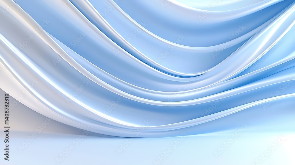 Fototapeta premium Abstract Light Blue Fabric Waves