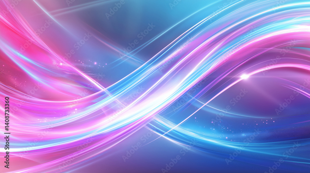 Naklejka premium bright luminous waves digital artwork.