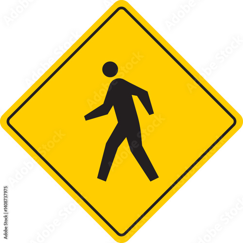 Yellow Pedestrian Crossing Sign