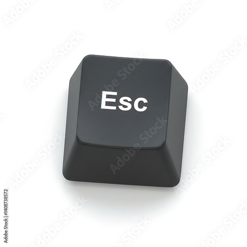 Isolated Black Escape Key: A 3D Render
