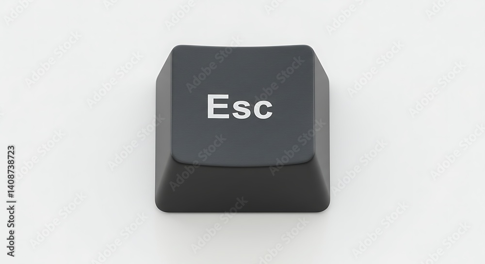 Single Black Escape Key: A Minimalist Computer Image Single Black Escape Key: A Minimalist Computer Image