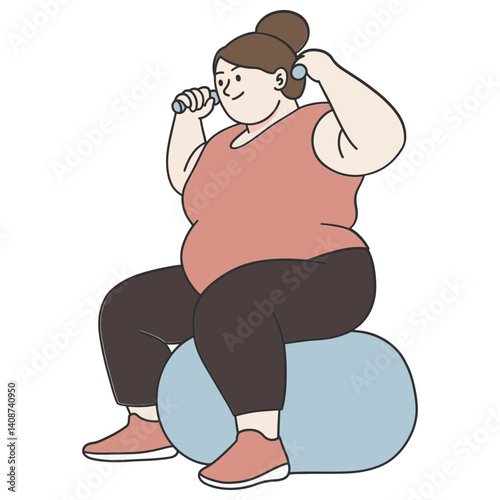 Overweight woman exercise